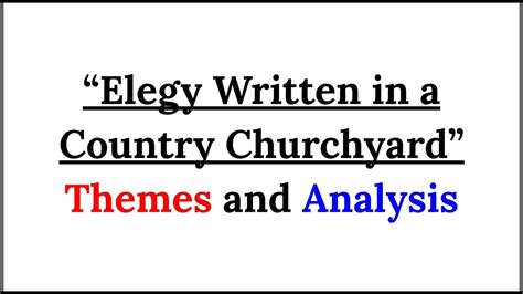 elegy in a country churchyard analysis